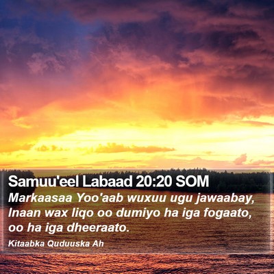 Samuu'eel Labaad 20:20 SOM Bible Verse Image