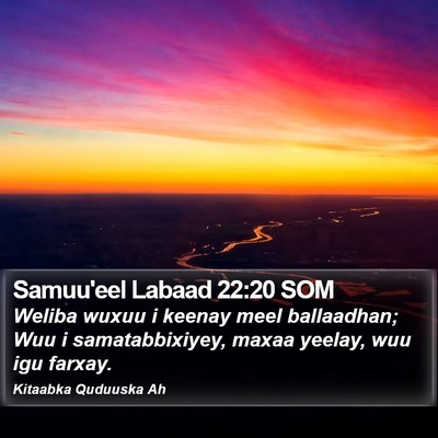 Samuu'eel Labaad 22:20 SOM Bible Verse Image