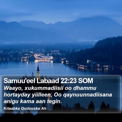 Samuu'eel Labaad 22:23 SOM Bible Verse Image