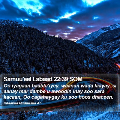 Samuu'eel Labaad 22:39 SOM Bible Verse Image