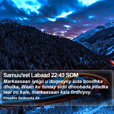 Samuu'eel Labaad 22:43 SOM Bible Verse Image