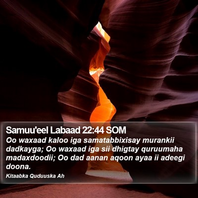 Samuu'eel Labaad 22:44 SOM Bible Verse Image