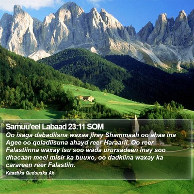 Samuu'eel Labaad 23:11 SOM Bible Verse Image