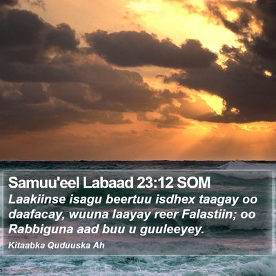 Samuu'eel Labaad 23:12 SOM Bible Verse Image