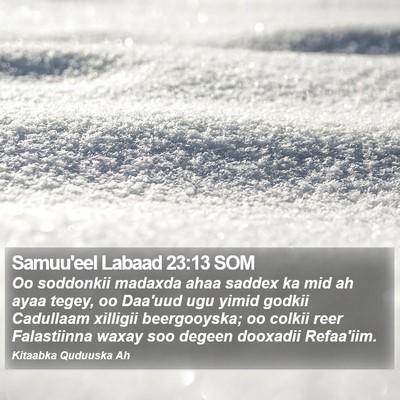 Samuu'eel Labaad 23:13 SOM Bible Verse Image