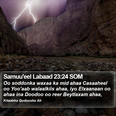 Samuu'eel Labaad 23:24 SOM Bible Verse Image