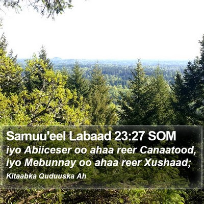 Samuu'eel Labaad 23:27 SOM Bible Verse Image