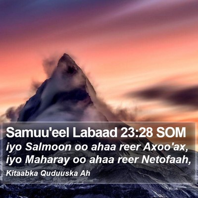 Samuu'eel Labaad 23:28 SOM Bible Verse Image