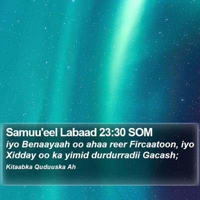 Samuu'eel Labaad 23:30 SOM Bible Verse Image
