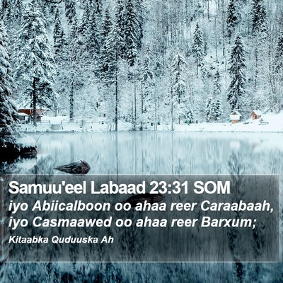 Samuu'eel Labaad 23:31 SOM Bible Verse Image