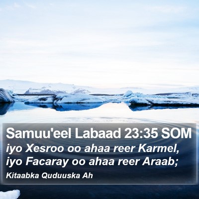 Samuu'eel Labaad 23:35 SOM Bible Verse Image