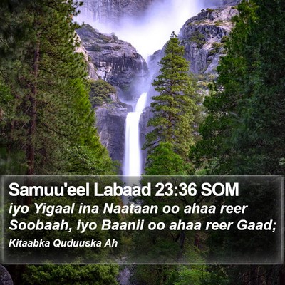Samuu'eel Labaad 23:36 SOM Bible Verse Image