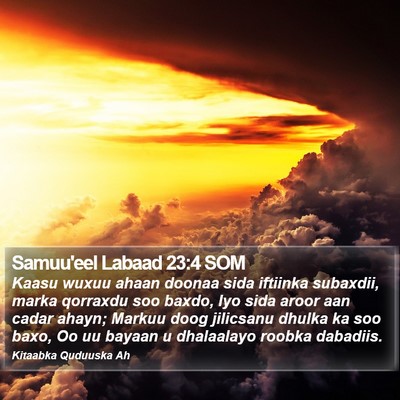 Samuu'eel Labaad 23:4 SOM Bible Verse Image