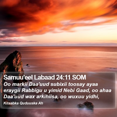 Samuu'eel Labaad 24:11 SOM Bible Verse Image