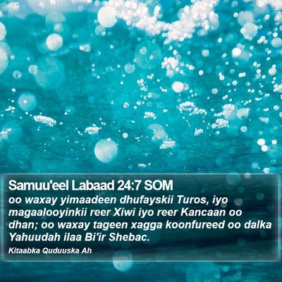 Samuu'eel Labaad 24:7 SOM Bible Verse Image