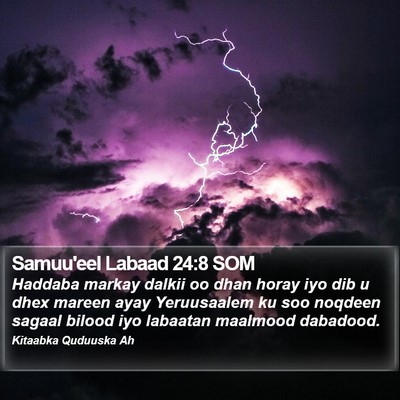 Samuu'eel Labaad 24:8 SOM Bible Verse Image