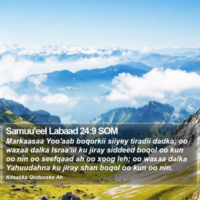 Samuu'eel Labaad 24:9 SOM Bible Verse Image