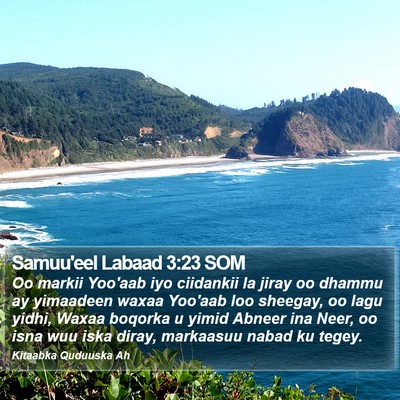Samuu'eel Labaad 3:23 SOM Bible Verse Image