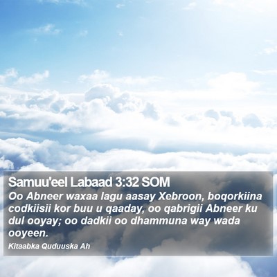 Samuu'eel Labaad 3:32 SOM Bible Verse Image
