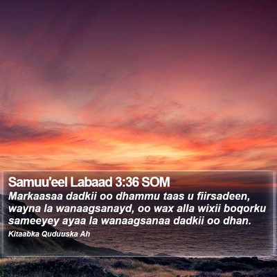 Samuu'eel Labaad 3:36 SOM Bible Verse Image