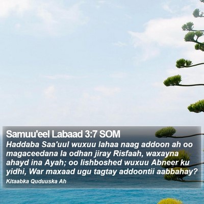 Samuu'eel Labaad 3:7 SOM Bible Verse Image