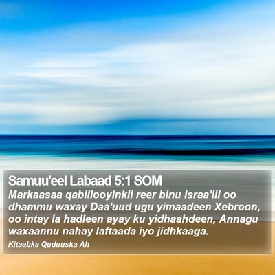 Samuu'eel Labaad 5:1 SOM Bible Verse Image