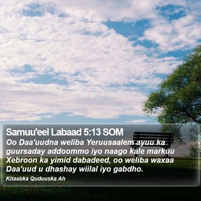 Samuu'eel Labaad 5:13 SOM Bible Verse Image