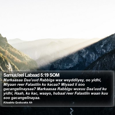 Samuu'eel Labaad 5:19 SOM Bible Verse Image