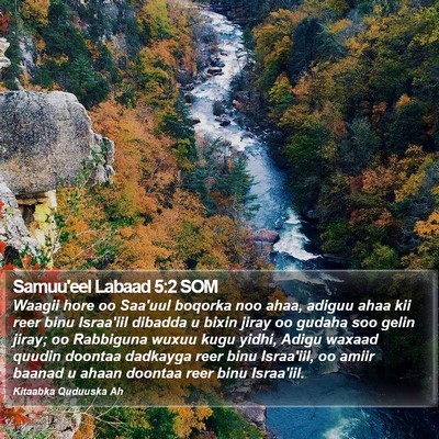 Samuu'eel Labaad 5:2 SOM Bible Verse Image
