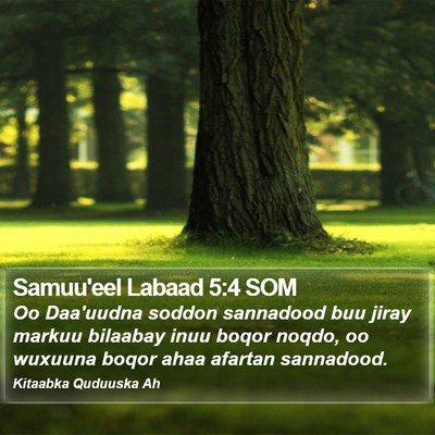 Samuu'eel Labaad 5:4 SOM Bible Verse Image