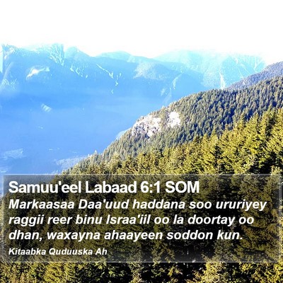 Samuu'eel Labaad 6:1 SOM Bible Verse Image