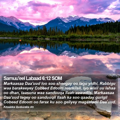 Samuu'eel Labaad 6:12 SOM Bible Verse Image