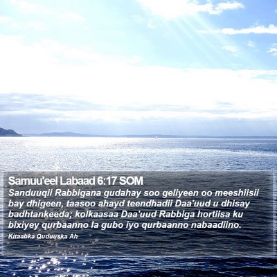 Samuu'eel Labaad 6:17 SOM Bible Verse Image