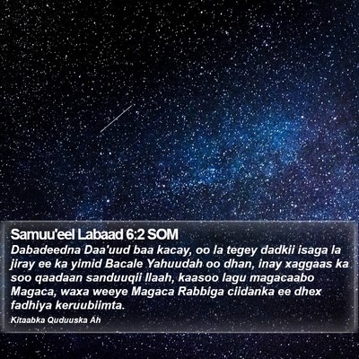 Samuu'eel Labaad 6:2 SOM Bible Verse Image