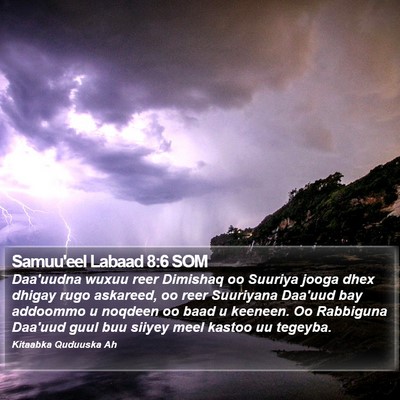Samuu'eel Labaad 8:6 SOM Bible Verse Image