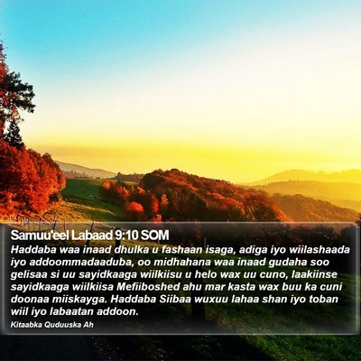 Samuu'eel Labaad 9:10 SOM Bible Verse Image