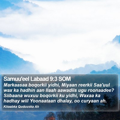 Samuu'eel Labaad 9:3 SOM Bible Verse Image