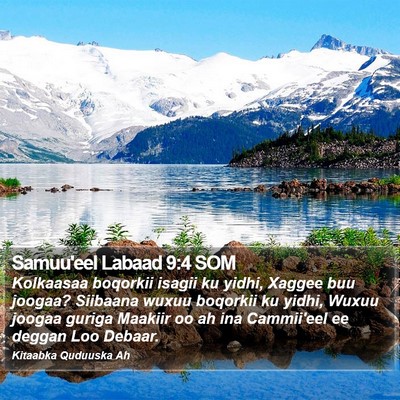 Samuu'eel Labaad 9:4 SOM Bible Verse Image