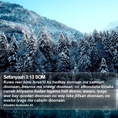 Sefanyaah 3:13 SOM Bible Verse Image