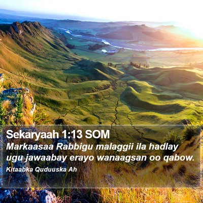 Sekaryaah 1:13 SOM Bible Verse Image
