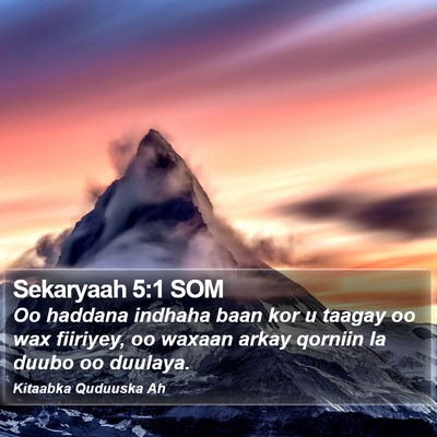 Sekaryaah 5:1 SOM Bible Verse Image