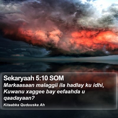 Sekaryaah 5:10 SOM Bible Verse Image
