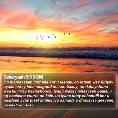 Sekaryaah 5:9 SOM Bible Verse Image