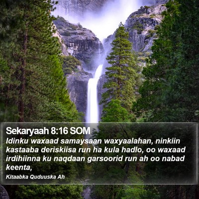 Sekaryaah 8:16 SOM Bible Verse Image