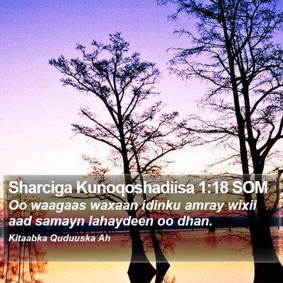 Sharciga Kunoqoshadiisa 1:18 SOM Bible Verse Image