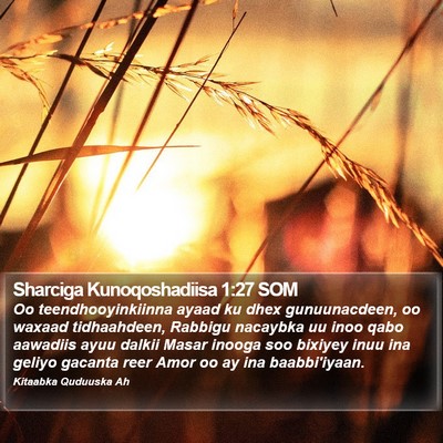 Sharciga Kunoqoshadiisa 1:27 SOM Bible Verse Image