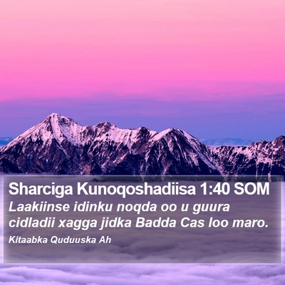 Sharciga Kunoqoshadiisa 1:40 SOM Bible Verse Image