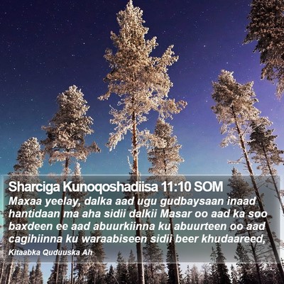 Sharciga Kunoqoshadiisa 11:10 SOM Bible Verse Image