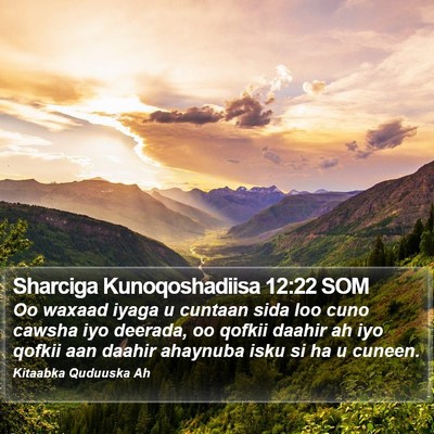 Sharciga Kunoqoshadiisa 12:22 SOM Bible Verse Image