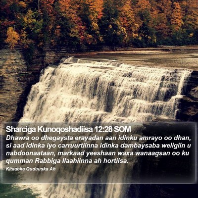 Sharciga Kunoqoshadiisa 12:28 SOM Bible Verse Image